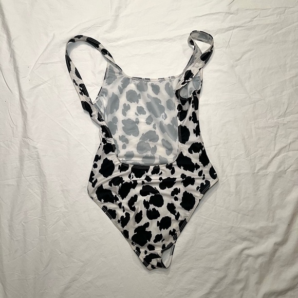 reformation cow print one piece low back swimsuit - Picture 3 of 4